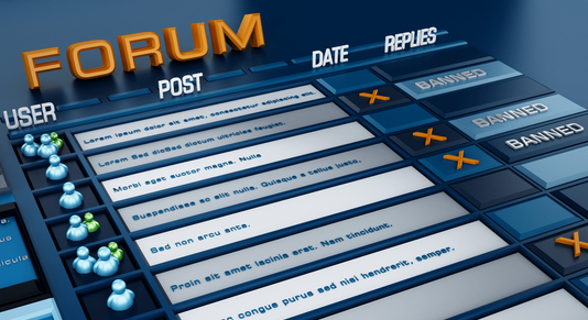 Graphic of a digital online user forum